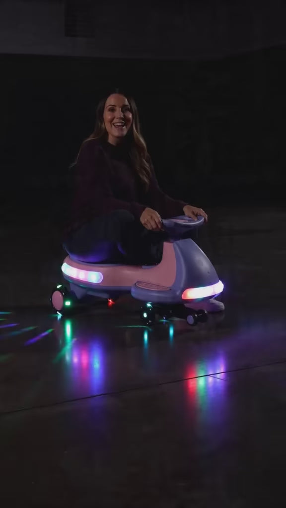 12V Kids Electric Wiggle Car | LED Lights, Music & Anti-Rollover Safety | Ages 3+